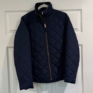 J. Crew Women's Navy Quilted Puffer Jacket